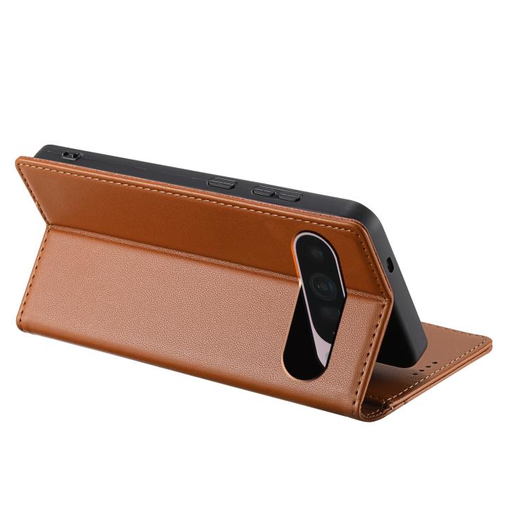 For Google Pixel 9 / 9 Pro / 10 / 10 Pro N.BEKUS P3 RFID Stitching Magnetic Flip Leather Phone Case(Brown) - Google Cases by N.BEKUS | Online Shopping UK | buy2fix