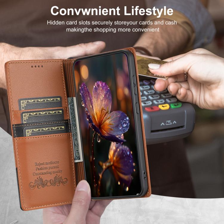 For Google Pixel 9 / 9 Pro / 10 / 10 Pro N.BEKUS P3 RFID Stitching Magnetic Flip Leather Phone Case(Brown) - Google Cases by N.BEKUS | Online Shopping UK | buy2fix