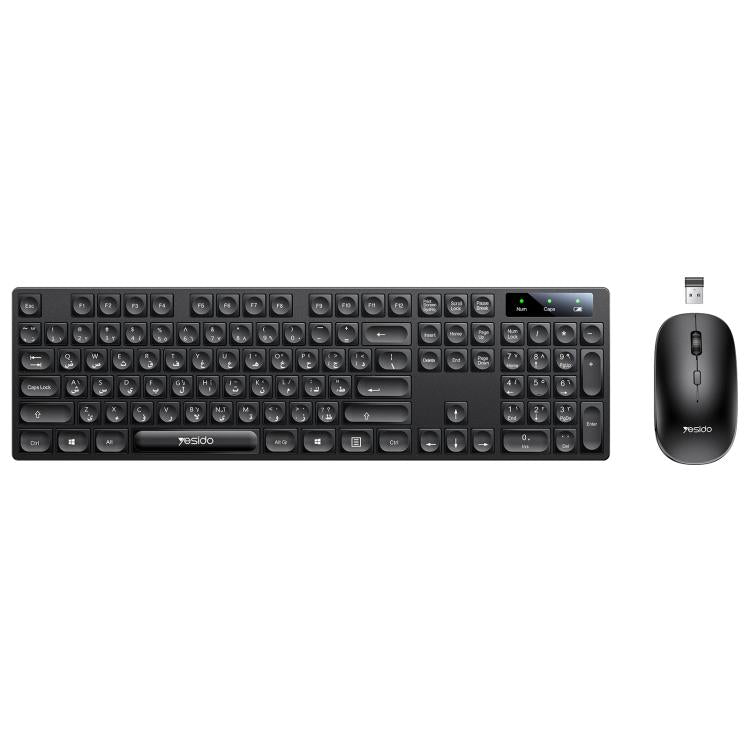 Yesido KB42 2.4G Business Wireless Keyboard Mouse Set, Version:Arabic Version(Black) - Wireless Keyboard by Yesido | Online Shopping UK | buy2fix