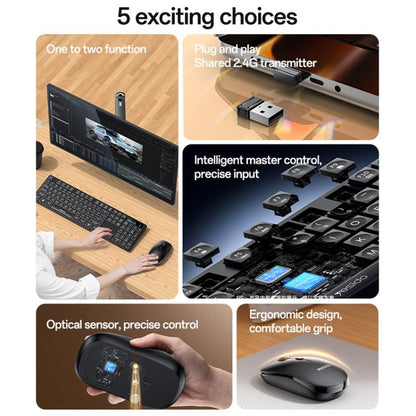 Yesido KB42 2.4G Business Wireless Keyboard Mouse Set, Version:Arabic Version(Black) - Wireless Keyboard by Yesido | Online Shopping UK | buy2fix