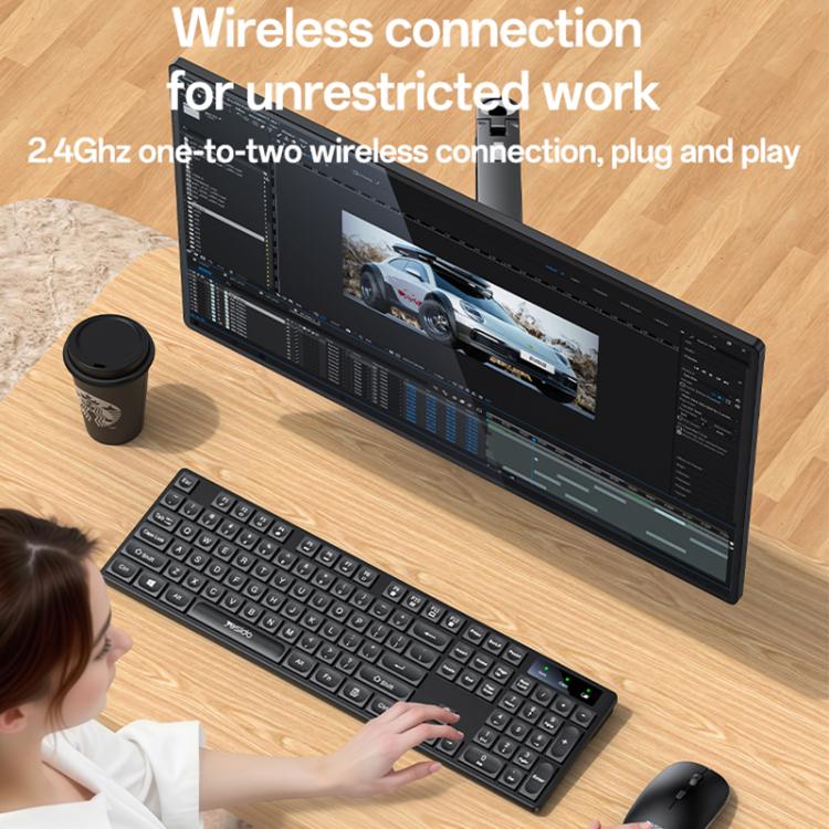 Yesido KB42 2.4G Business Wireless Keyboard Mouse Set, Version:Arabic Version(Black) - Wireless Keyboard by Yesido | Online Shopping UK | buy2fix