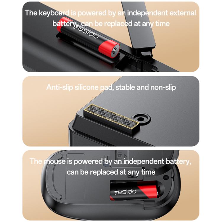 Yesido KB42 2.4G Business Wireless Keyboard Mouse Set, Version:English Version(Black) - Wireless Keyboard by Yesido | Online Shopping UK | buy2fix