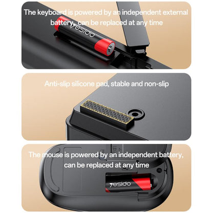 Yesido KB42 2.4G Business Wireless Keyboard Mouse Set, Version:English Version(Black) - Wireless Keyboard by Yesido | Online Shopping UK | buy2fix