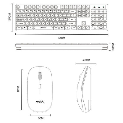 Yesido KB42 2.4G Business Wireless Keyboard Mouse Set, Version:English Version(Black) - Wireless Keyboard by Yesido | Online Shopping UK | buy2fix