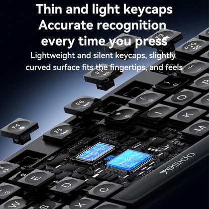 Yesido KB42 2.4G Business Wireless Keyboard Mouse Set, Version:English Version(Black) - Wireless Keyboard by Yesido | Online Shopping UK | buy2fix