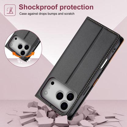 For iPhone 17 Pro Max N.BEKUS P3 RFID Stitching Magnetic Flip Leather Phone Case(Black) - iPhone 17 Pro Max Cases by N.BEKUS | Online Shopping UK | buy2fix