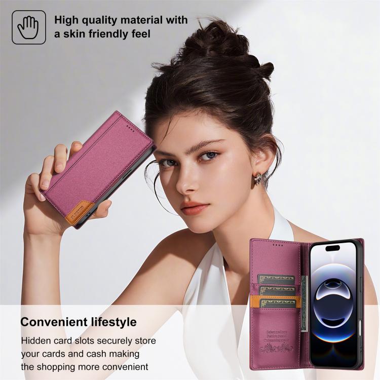 For iPhone 17 Pro Max N.BEKUS P3 RFID Stitching Magnetic Flip Leather Phone Case(Wine Red) - iPhone 17 Pro Max Cases by N.BEKUS | Online Shopping UK | buy2fix