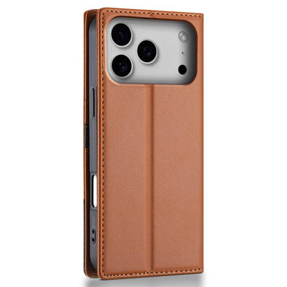 For iPhone 17 Pro Max N.BEKUS P3 RFID Stitching Magnetic Flip Leather Phone Case(Brown) - iPhone 17 Pro Max Cases by N.BEKUS | Online Shopping UK | buy2fix