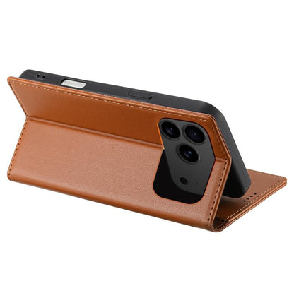 For iPhone 17 Pro Max N.BEKUS P3 RFID Stitching Magnetic Flip Leather Phone Case(Brown) - iPhone 17 Pro Max Cases by N.BEKUS | Online Shopping UK | buy2fix