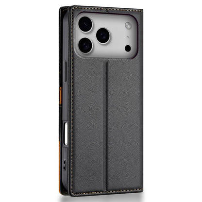 For iPhone 17 Pro N.BEKUS P3 RFID Stitching Magnetic Flip Leather Phone Case(Black) - iPhone 17 Pro Cases by N.BEKUS | Online Shopping UK | buy2fix