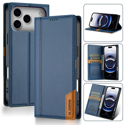 For iPhone 17 Pro N.BEKUS P3 RFID Stitching Magnetic Flip Leather Phone Case(Blue) - iPhone 17 Pro Cases by N.BEKUS | Online Shopping UK | buy2fix
