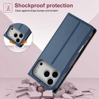 For iPhone 17 Pro N.BEKUS P3 RFID Stitching Magnetic Flip Leather Phone Case(Blue) - iPhone 17 Pro Cases by N.BEKUS | Online Shopping UK | buy2fix