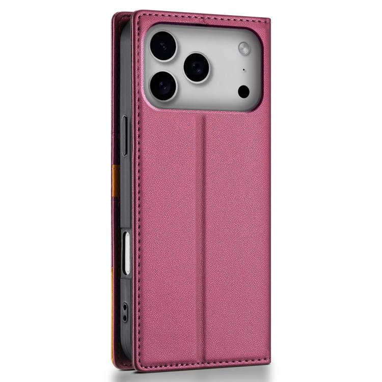 For iPhone 17 Pro N.BEKUS P3 RFID Stitching Magnetic Flip Leather Phone Case(Wine Red) - iPhone 17 Pro Cases by N.BEKUS | Online Shopping UK | buy2fix
