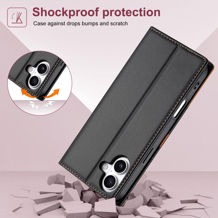 For iPhone 17 N.BEKUS P3 RFID Stitching Magnetic Flip Leather Phone Case(Black) - iPhone 17 Cases by N.BEKUS | Online Shopping UK | buy2fix