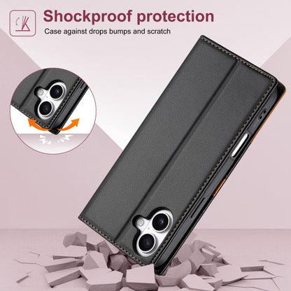 For iPhone 17 N.BEKUS P3 RFID Stitching Magnetic Flip Leather Phone Case(Black) - iPhone 17 Cases by N.BEKUS | Online Shopping UK | buy2fix