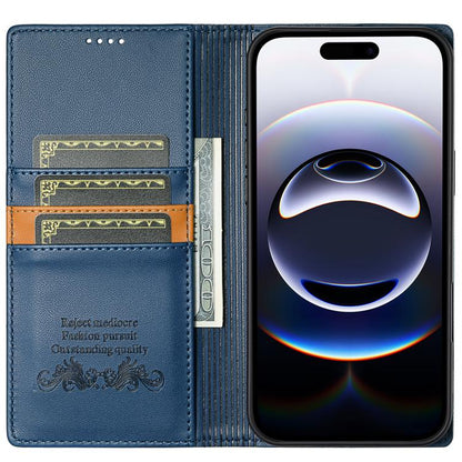 For iPhone 17 N.BEKUS P3 RFID Stitching Magnetic Flip Leather Phone Case(Blue) - iPhone 17 Cases by N.BEKUS | Online Shopping UK | buy2fix