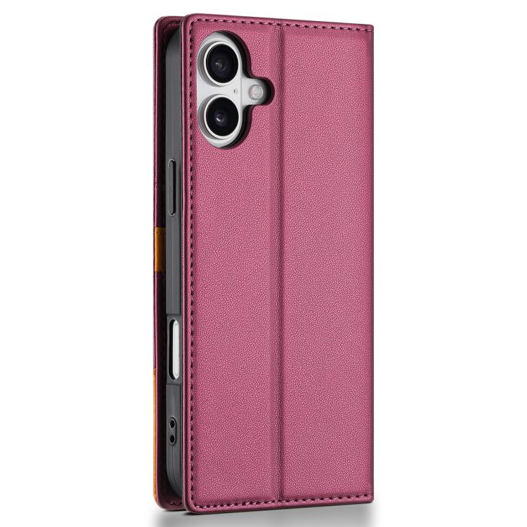 For iPhone 17 N.BEKUS P3 RFID Stitching Magnetic Flip Leather Phone Case(Wine Red) - iPhone 17 Cases by N.BEKUS | Online Shopping UK | buy2fix