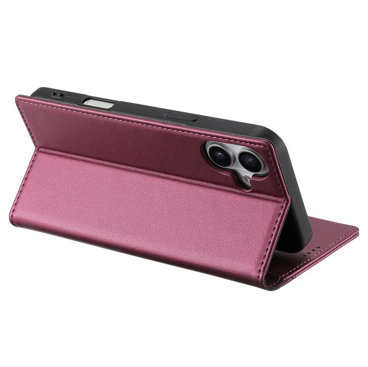 For iPhone 17 N.BEKUS P3 RFID Stitching Magnetic Flip Leather Phone Case(Wine Red) - iPhone 17 Cases by N.BEKUS | Online Shopping UK | buy2fix
