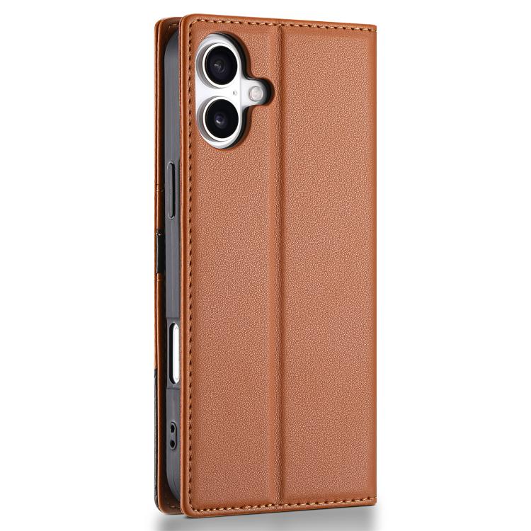 For iPhone 17 N.BEKUS P3 RFID Stitching Magnetic Flip Leather Phone Case(Brown) - iPhone 17 Cases by N.BEKUS | Online Shopping UK | buy2fix