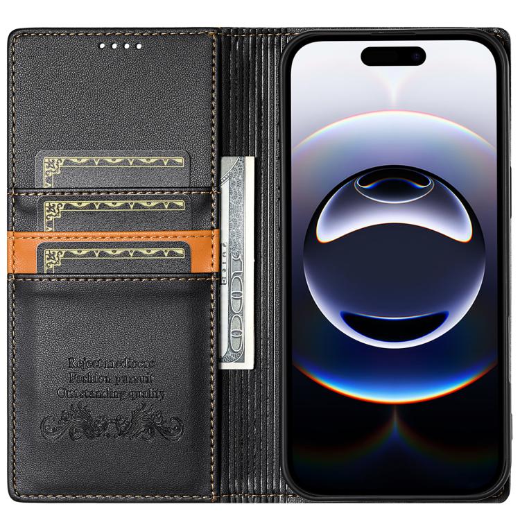 For iPhone 17 Air N.BEKUS P3 RFID Stitching Magnetic Flip Leather Phone Case(Black) - iPhone 17 Air Cases by N.BEKUS | Online Shopping UK | buy2fix