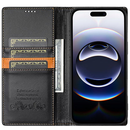 For iPhone 17 Air N.BEKUS P3 RFID Stitching Magnetic Flip Leather Phone Case(Black) - iPhone 17 Air Cases by N.BEKUS | Online Shopping UK | buy2fix