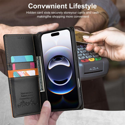 For iPhone 17 Air N.BEKUS P3 RFID Stitching Magnetic Flip Leather Phone Case(Black) - iPhone 17 Air Cases by N.BEKUS | Online Shopping UK | buy2fix