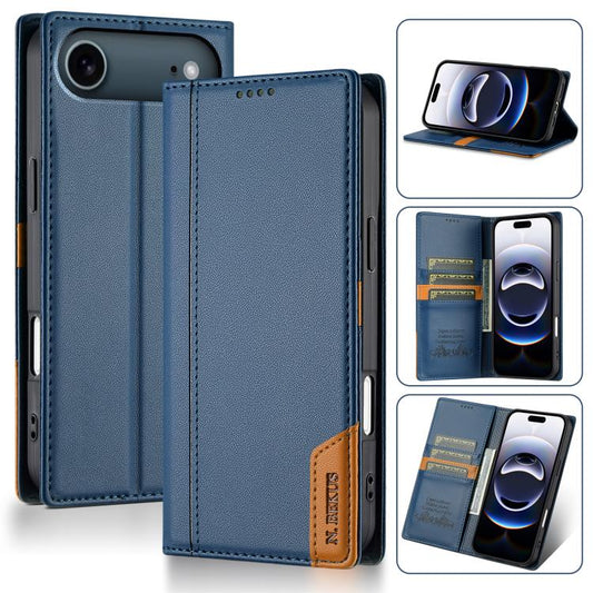 For iPhone 17 Air N.BEKUS P3 RFID Stitching Magnetic Flip Leather Phone Case(Blue) - iPhone 17 Air Cases by N.BEKUS | Online Shopping UK | buy2fix