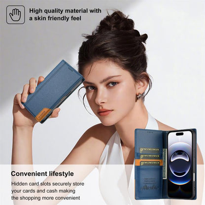 For iPhone 17 Air N.BEKUS P3 RFID Stitching Magnetic Flip Leather Phone Case(Blue) - iPhone 17 Air Cases by N.BEKUS | Online Shopping UK | buy2fix