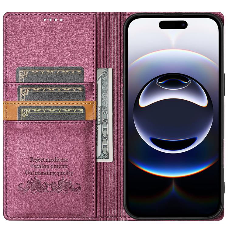 For iPhone 17 Air N.BEKUS P3 RFID Stitching Magnetic Flip Leather Phone Case(Wine Red) - iPhone 17 Air Cases by N.BEKUS | Online Shopping UK | buy2fix