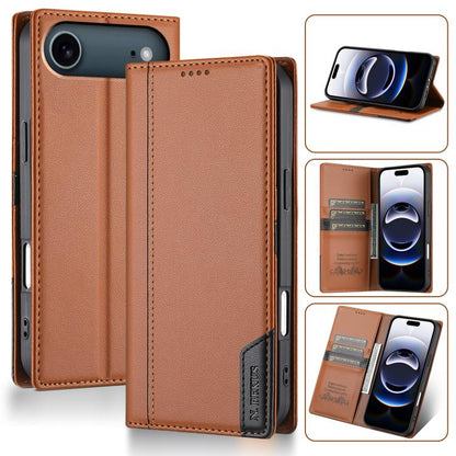 For iPhone Air N.BEKUS P3 RFID Stitching Magnetic Flip Leather Phone Case(Brown) - iPhone Air Cases by N.BEKUS | Online Shopping UK | buy2fix