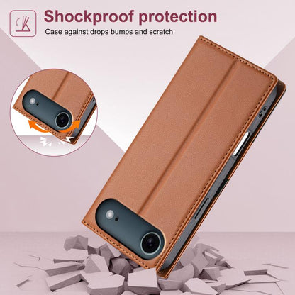 For iPhone Air N.BEKUS P3 RFID Stitching Magnetic Flip Leather Phone Case(Brown) - iPhone Air Cases by N.BEKUS | Online Shopping UK | buy2fix