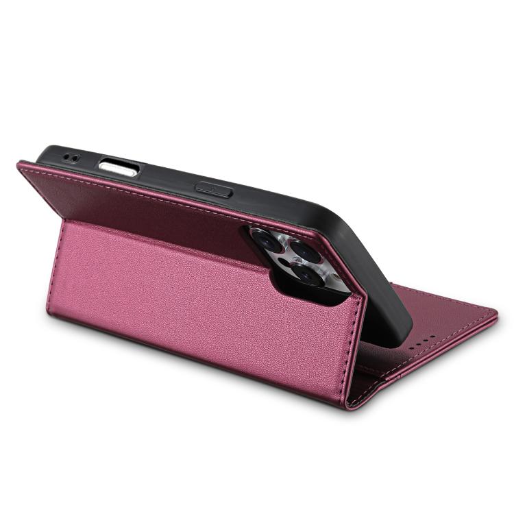 For iPhone 16 Pro Max N.BEKUS P3 RFID Stitching Magnetic Flip Leather Phone Case(Wine Red) - iPhone 16 Pro Max Cases by N.BEKUS | Online Shopping UK | buy2fix