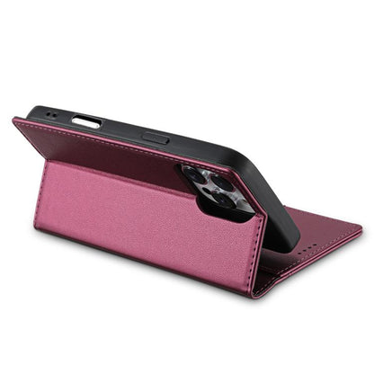 For iPhone 16 Pro Max N.BEKUS P3 RFID Stitching Magnetic Flip Leather Phone Case(Wine Red) - iPhone 16 Pro Max Cases by N.BEKUS | Online Shopping UK | buy2fix