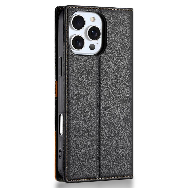For iPhone 16 Pro N.BEKUS P3 RFID Stitching Magnetic Flip Leather Phone Case(Black) - iPhone 16 Pro Cases by N.BEKUS | Online Shopping UK | buy2fix
