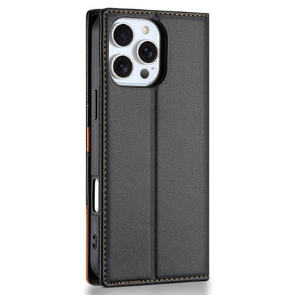 For iPhone 16 Pro N.BEKUS P3 RFID Stitching Magnetic Flip Leather Phone Case(Black) - iPhone 16 Pro Cases by N.BEKUS | Online Shopping UK | buy2fix