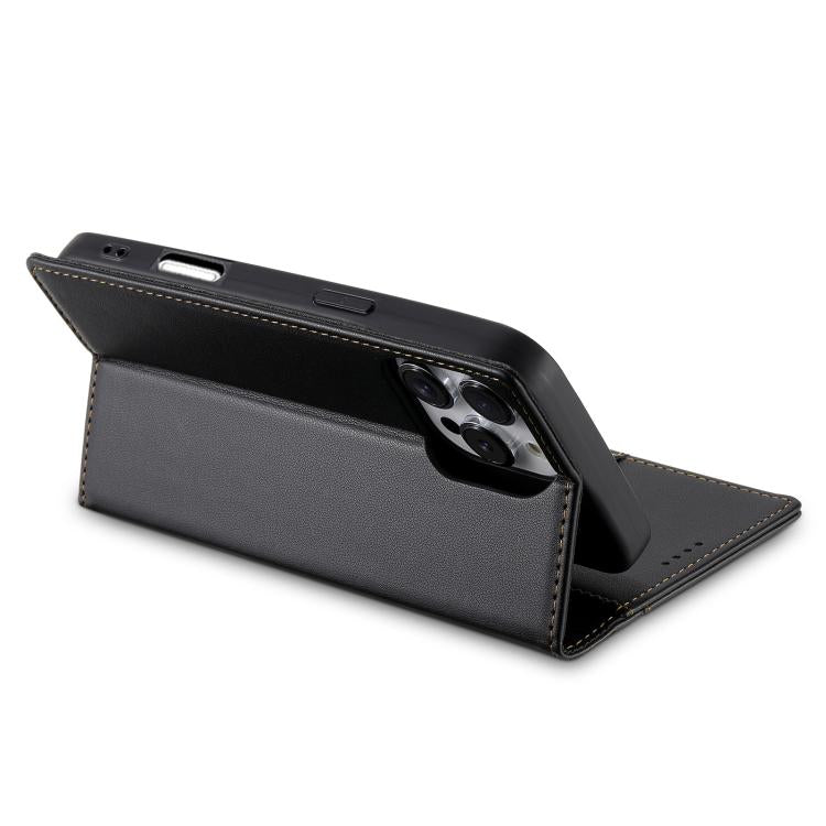 For iPhone 16 Pro N.BEKUS P3 RFID Stitching Magnetic Flip Leather Phone Case(Black) - iPhone 16 Pro Cases by N.BEKUS | Online Shopping UK | buy2fix