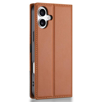 For iPhone 16 Plus N.BEKUS P3 RFID Stitching Magnetic Flip Leather Phone Case(Brown) - iPhone 16 Plus Cases by N.BEKUS | Online Shopping UK | buy2fix