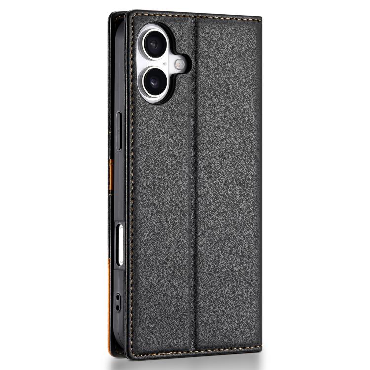 For iPhone 16 N.BEKUS P3 RFID Stitching Magnetic Flip Leather Phone Case(Black) - iPhone 16 Cases by N.BEKUS | Online Shopping UK | buy2fix