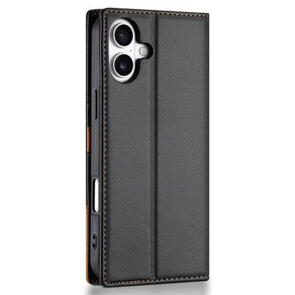 For iPhone 16 N.BEKUS P3 RFID Stitching Magnetic Flip Leather Phone Case(Black) - iPhone 16 Cases by N.BEKUS | Online Shopping UK | buy2fix