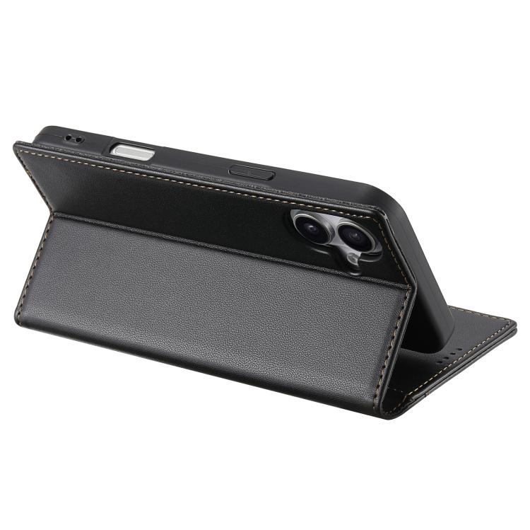 For iPhone 16 N.BEKUS P3 RFID Stitching Magnetic Flip Leather Phone Case(Black) - iPhone 16 Cases by N.BEKUS | Online Shopping UK | buy2fix