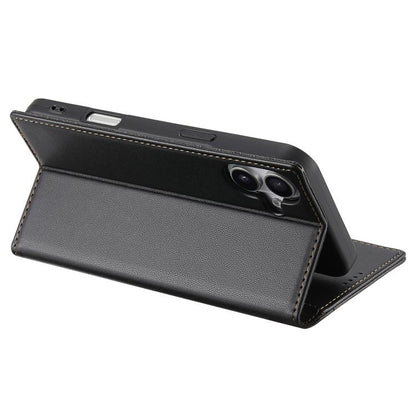 For iPhone 16 N.BEKUS P3 RFID Stitching Magnetic Flip Leather Phone Case(Black) - iPhone 16 Cases by N.BEKUS | Online Shopping UK | buy2fix