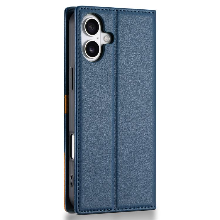 For iPhone 16 N.BEKUS P3 RFID Stitching Magnetic Flip Leather Phone Case(Blue) - iPhone 16 Cases by N.BEKUS | Online Shopping UK | buy2fix