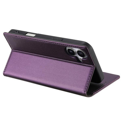 For iPhone 16 N.BEKUS P3 RFID Stitching Magnetic Flip Leather Phone Case(Purple) - iPhone 16 Cases by N.BEKUS | Online Shopping UK | buy2fix