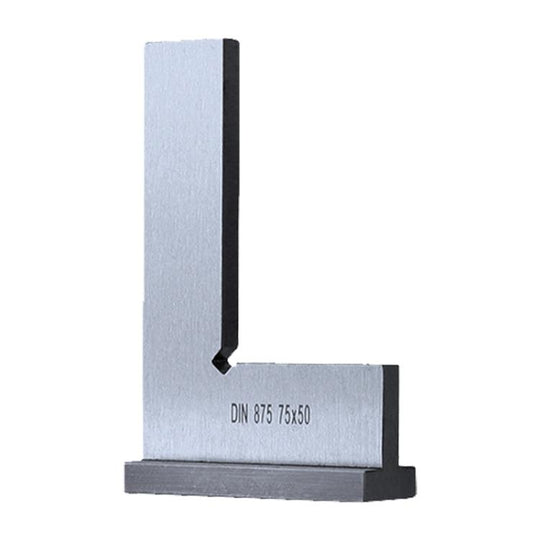 90 Degree Flat Edge Woodworking Square L-shaped Carbon Steel Knife Edge Set Square, Size:75x50