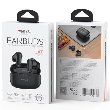 Yesido TWS38 In-Ear TWS Bluetooth Earphone(Black) - TWS Earphone by Yesido | Online Shopping UK | buy2fix