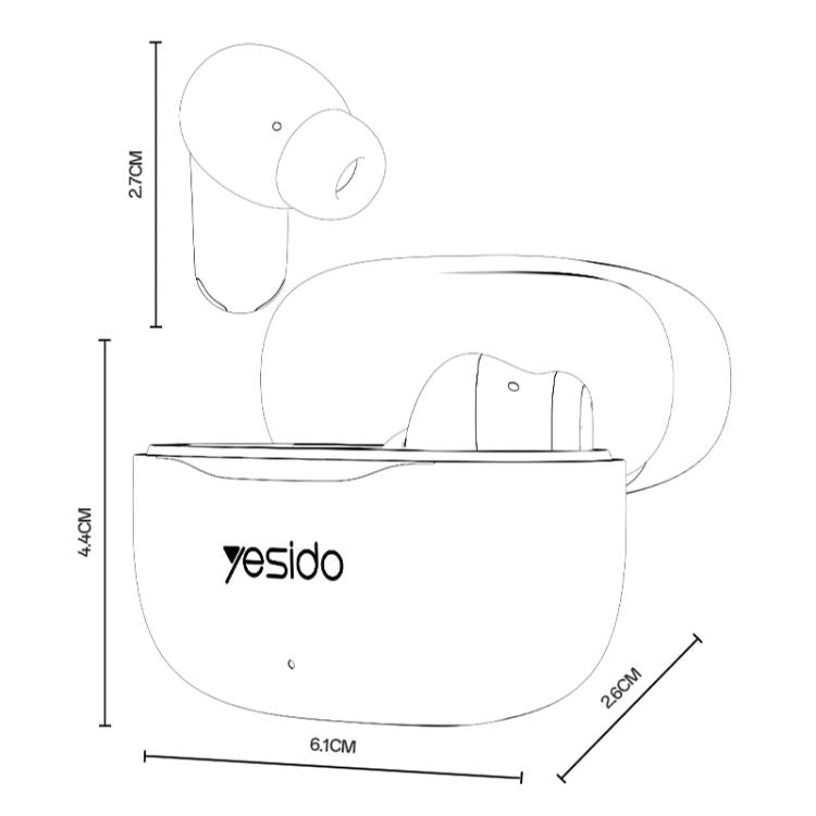 Yesido TWS38 In-Ear TWS Bluetooth Earphone(Black) - TWS Earphone by Yesido | Online Shopping UK | buy2fix