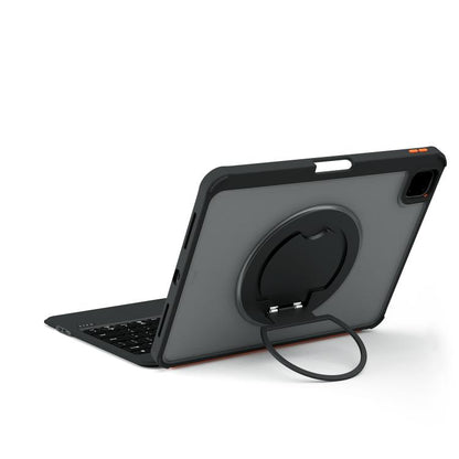 For iPad Air 11 2025 / iPad 2025 / 2022 Colorful Backlight Bluetooth Keyboard Leather Tablet Case with Rotating Holder(Black) - For iPad Air by buy2fix | Online Shopping UK | buy2fix