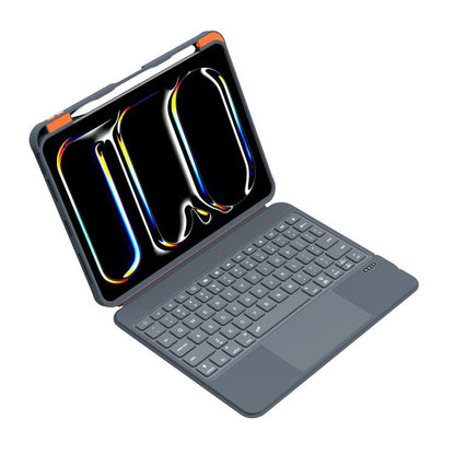 For iPad Air 11 2025 / iPad 2025 / 2022 Colorful Backlight Bluetooth Keyboard Leather Tablet Case with Rotating Holder(Grey) - For iPad Air by buy2fix | Online Shopping UK | buy2fix