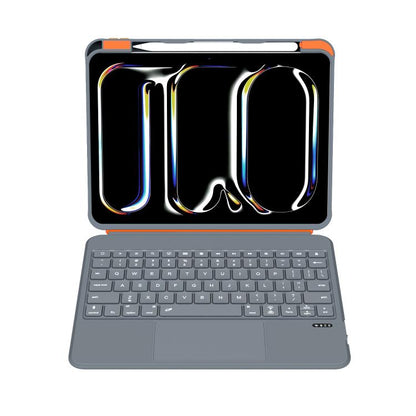 For iPad Air 11 2025 / iPad 2025 / 2022 Colorful Backlight Bluetooth Keyboard Leather Tablet Case with Rotating Holder(Grey) - For iPad Air by buy2fix | Online Shopping UK | buy2fix