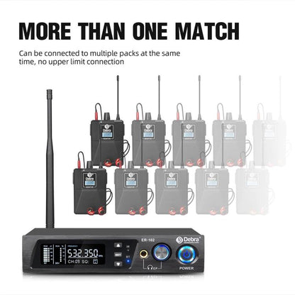 DEBRA ER-102 Wireless Audio Return Monitoring Receiver + Earphones - Microphone by DEBRA | Online Shopping UK | buy2fix
